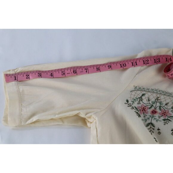 Jin‎ Yishang By Women's Cream Embroidered Blouse Size Medium - Picture 10 of 10